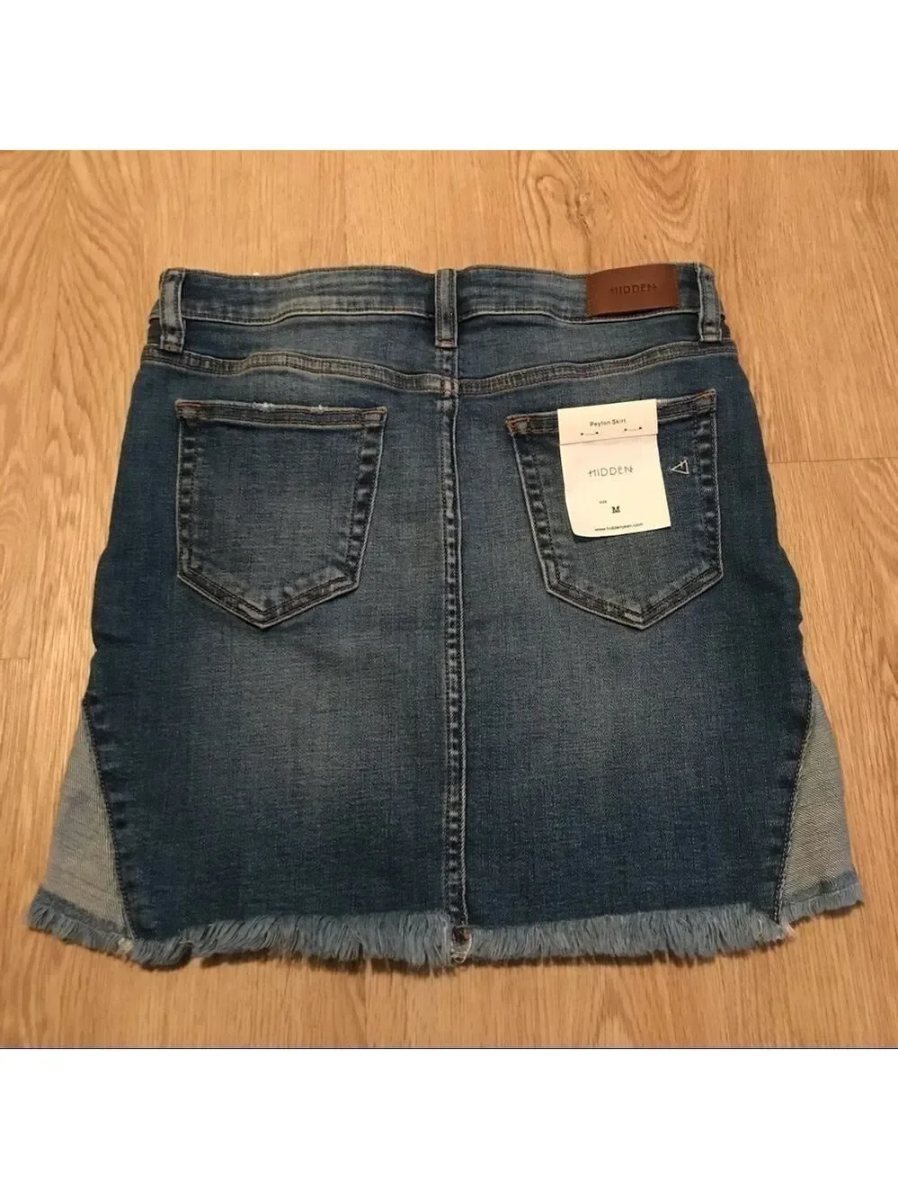 Y2K Casual Cool Girl Hidden Jean Denim Mini Skirt Frayed Hem Trendy Street Style - Picture 9 of 11